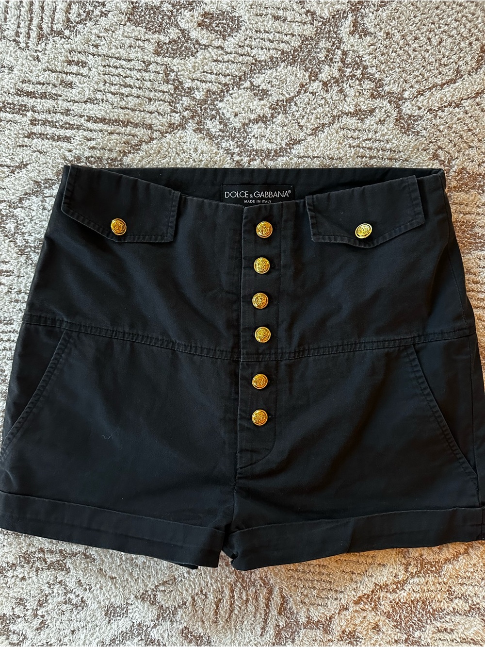 Vintage Dolce & Gabbana Sailor Shorts Gold Button Italy M